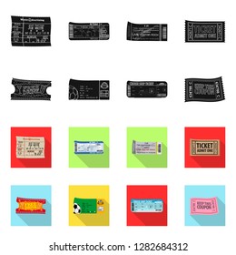 Vector design of ticket and admission symbol. Collection of ticket and event vector icon for stock.