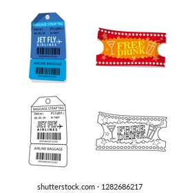 Vector design of ticket and admission symbol. Collection of ticket and event stock symbol for web.