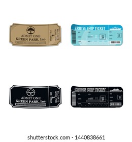Vector design of ticket and admission symbol. Set of ticket and event vector icon for stock.