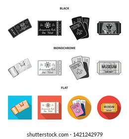 Vector design of ticket and movie symbol. Collection of ticket and concert vector icon for stock.