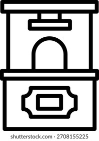 Estilo de icono de oficina de boletos de diseño de Vector