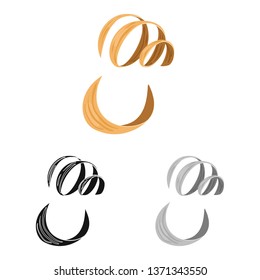 Vector design of timber and sawdust sign. Collection of timber and cut stock symbol for web.