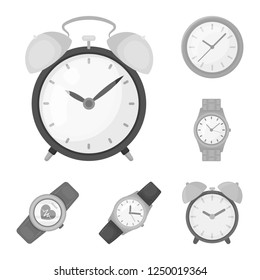 Vector design of time and hour sign. Collection of time and business  stock vector illustration.