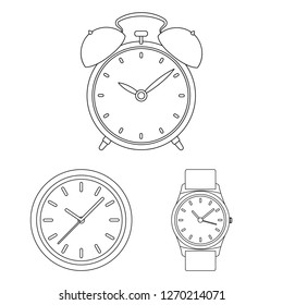 Vector design of time and hour symbol. Collection of time and business  stock vector illustration.
