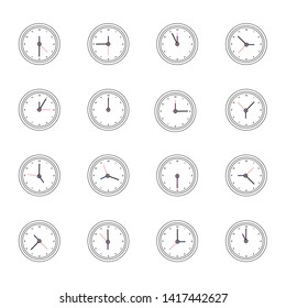 Vector design of the timepiece clock set