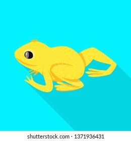 Vector design of toad and yellow sign. Set of toad and rainforest stock vector illustration.