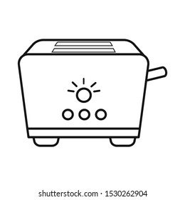 Vector design of toaster and menu sign. Web element of toaster and instrument vector icon for stock.
