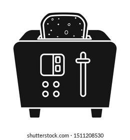 Vector design of toaster and toast icon. Web element of toaster and menu vector icon for stock.