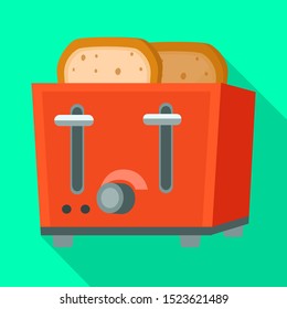 Vector design of toaster and toast icon. Web element of toaster and oven stock symbol for web.