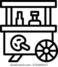 Vector Design Toffee Apple Stall Icon Style