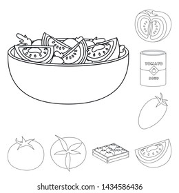 Vector design of tomat and diet sign. Collection of tomat and agriculture stock vector illustration.