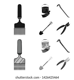 Vector design of tool and construction icon. Collection of tool and carpentry stock vector illustration.