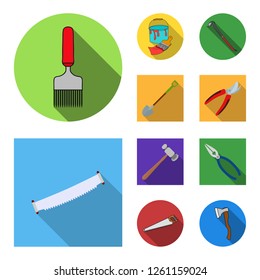 Vector design of tool and construction logo. Set of tool and carpentry stock vector illustration.