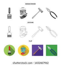 Vector design of tool and construction logo. Collection of tool and carpentry stock vector illustration.