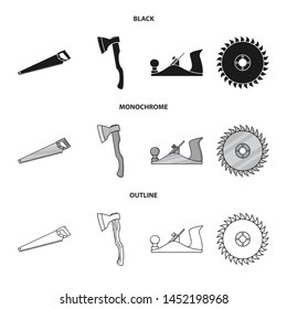Vector design of tool and construction logo. Collection of tool and carpentry vector icon for stock.