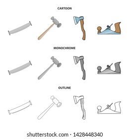 Vector design of tool and construction sign. Set of tool and carpentry vector icon for stock.