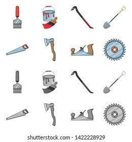 Vector design of tool and construction symbol. Collection of tool and carpentry stock vector illustration.