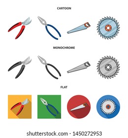 Vector design of tool and construction symbol. Set of tool and carpentry vector icon for stock.