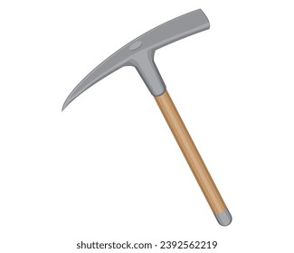 vector design of a tool for crushing or digging rocks or soil called a belincong hoe or picaxe hoe with two angles, namely sharp and blunt