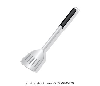 Vector design of a tool for frying or turning food over a container such as a skillet or similar called a spatula made of iron