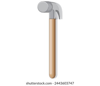 vector design of a tool to help work in a building or building called a hammer with a handle made of wood and the top made of iron