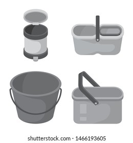 Vector design of tool and mopping icon. Set of tool and household stock symbol for web.