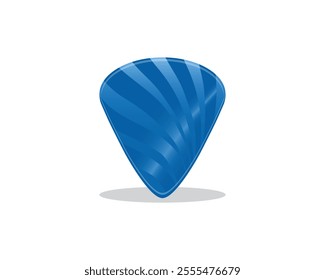 vector design of a tool shaped like a blue striped triangle and a flat or thin appearance called a pick which is usually used to pluck guitar strings