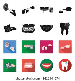 Vector design of tooth and happy logo. Collection of tooth and whitening vector icon for stock.