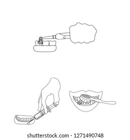 Vector design of tooth and happy sign. Collection of tooth and whitening stock vector illustration.