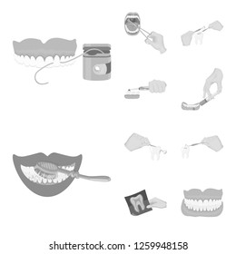 Vector design of tooth and happy symbol. Collection of tooth and whitening stock symbol for web.