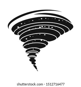Vector design of tornado and wind symbol. Web element of tornado and storm stock symbol for web.