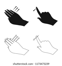 Vector design of touchscreen and hand icon. Collection of touchscreen and touch stock symbol for web.