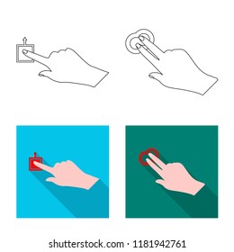 Vector design of touchscreen and hand icon. Collection of touchscreen and touch stock vector illustration.