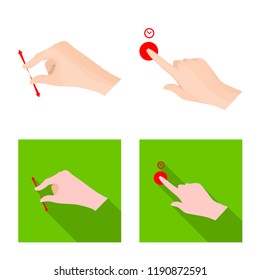 Vector design of touchscreen and hand icon. Set of touchscreen and touch stock vector illustration.