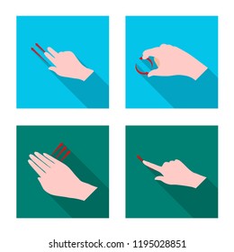 Vector design of touchscreen and hand icon. Set of touchscreen and touch vector icon for stock.