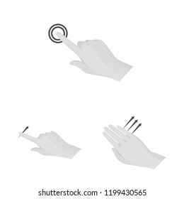 Vector design of touchscreen and hand icon. Collection of touchscreen and touch stock vector illustration.