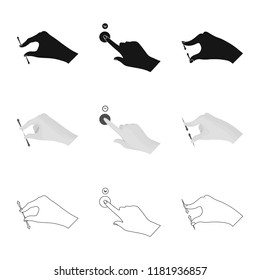 Vector design of touchscreen and hand logo. Set of touchscreen and touch stock vector illustration.