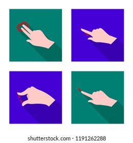 Vector design of touchscreen and hand logo. Collection of touchscreen and touch stock vector illustration.