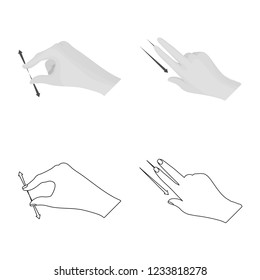 Vector design of touchscreen and hand logo. Set of touchscreen and touch stock vector illustration.
