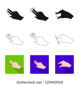 Vector design of touchscreen and hand logo. Collection of touchscreen and touch vector icon for stock.