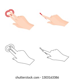 Vector design of touchscreen and hand logo. Collection of touchscreen and touch stock vector illustration.