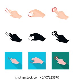 Vector design of touchscreen and hand logo. Set of touchscreen and touch vector icon for stock.