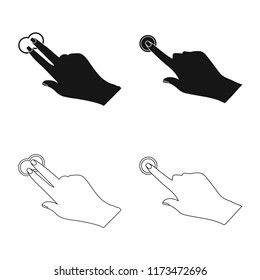Vector design of touchscreen and hand sign. Collection of touchscreen and touch vector icon for stock.