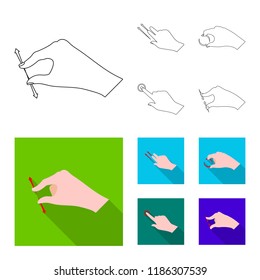 Vector design of touchscreen and hand sign. Set of touchscreen and touch vector icon for stock.