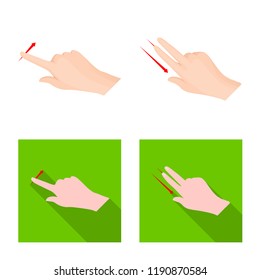 Vector design of touchscreen and hand sign. Collection of touchscreen and touch stock vector illustration.