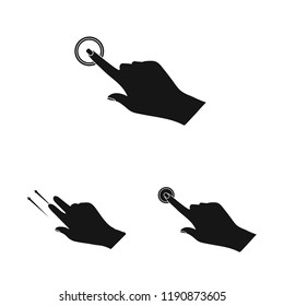 Vector design of touchscreen and hand sign. Collection of touchscreen and touch stock vector illustration.