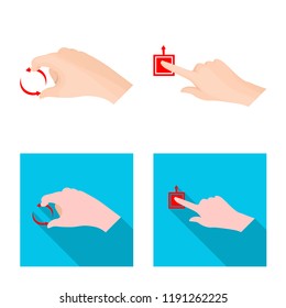 Vector design of touchscreen and hand sign. Set of touchscreen and touch vector icon for stock.
