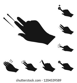Vector design of touchscreen and hand sign. Set of touchscreen and touch vector icon for stock.
