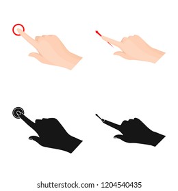 Vector design of touchscreen and hand sign. Collection of touchscreen and touch vector icon for stock.