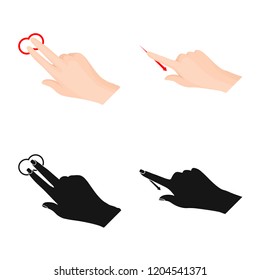 Vector design of touchscreen and hand sign. Set of touchscreen and touch stock vector illustration.
